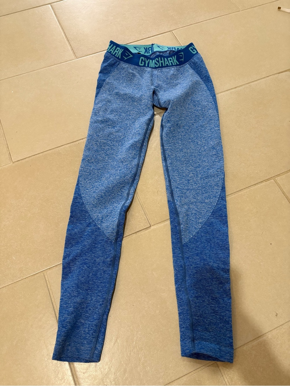 Gymshark Flex Seamless Leggings Blue Marl / Teal Size Small Athleisure
